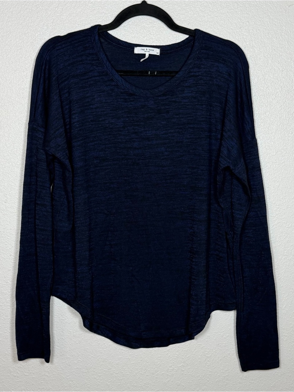 Rag & Bone Hudson Marled Long Sleeve Oversized Lightweight Long Sleeve Tee S